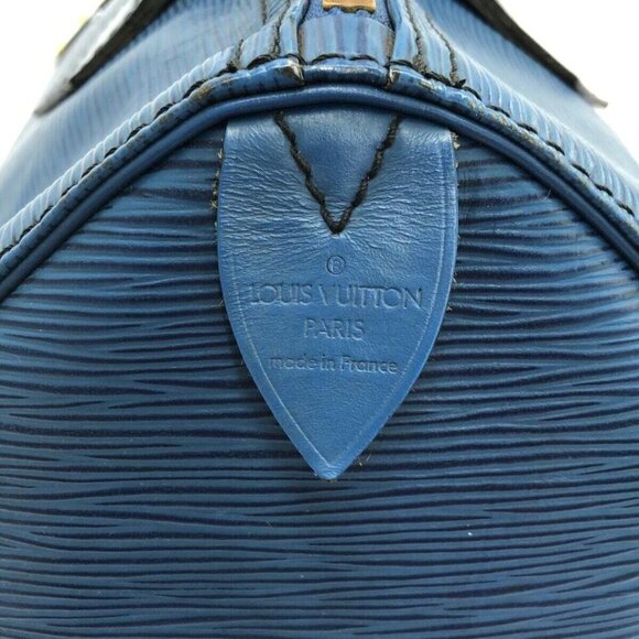 100% Authentic LOUIS VUITTON Speedy 30 Toledo Blue Epi Handbag - Picture 9 of 15